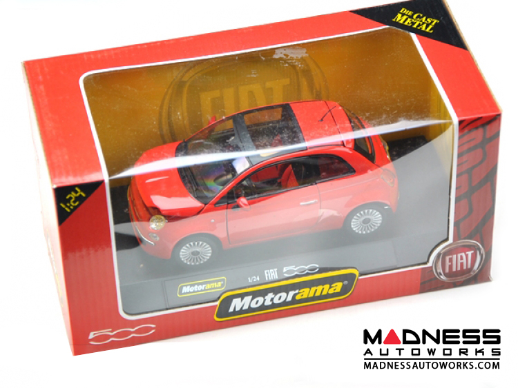 FIAT 500 Lounge Die Cast Model Red (1/24 scale) by Motorama 500